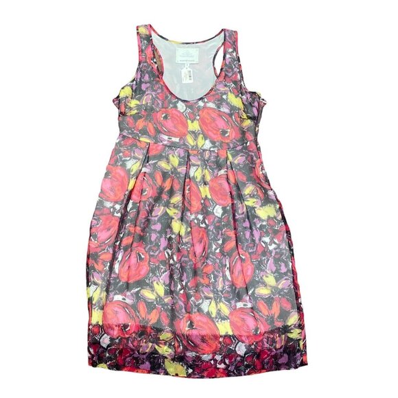 Madison Marcus Dress Rouge Watercolor Sheer Silk Floral Tank Mini Size Small New - Picture 1 of 11